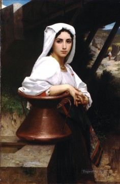  Adolphe Oil Painting - Jeune italienne puisant de leau Realism William Adolphe Bouguereau